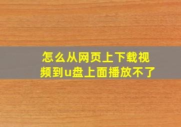 怎么从网页上下载视频到u盘上面播放不了