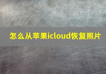 怎么从苹果icloud恢复照片