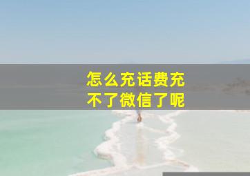 怎么充话费充不了微信了呢