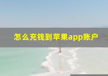 怎么充钱到苹果app账户