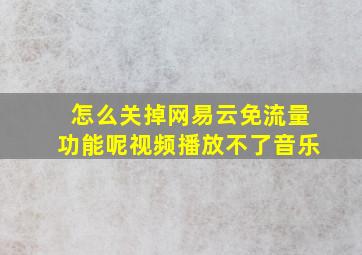 怎么关掉网易云免流量功能呢视频播放不了音乐