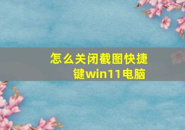 怎么关闭截图快捷键win11电脑