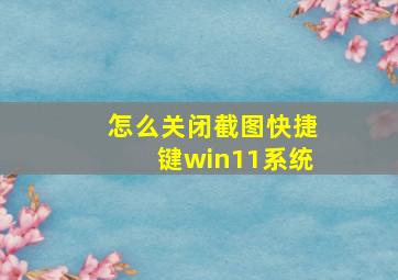 怎么关闭截图快捷键win11系统