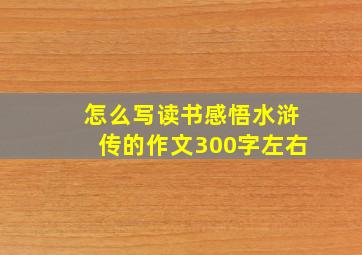 怎么写读书感悟水浒传的作文300字左右