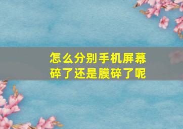 怎么分别手机屏幕碎了还是膜碎了呢