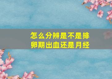 怎么分辨是不是排卵期出血还是月经