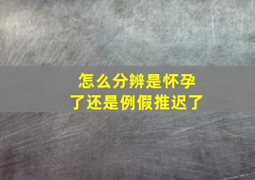 怎么分辨是怀孕了还是例假推迟了