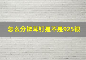 怎么分辨耳钉是不是925银