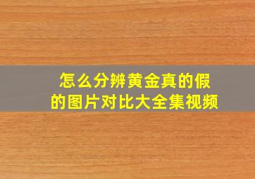 怎么分辨黄金真的假的图片对比大全集视频