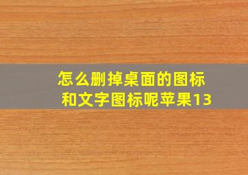 怎么删掉桌面的图标和文字图标呢苹果13