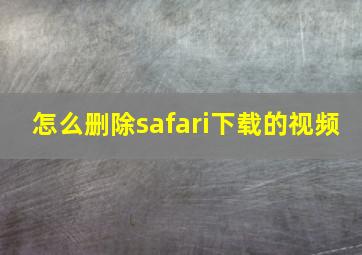 怎么删除safari下载的视频