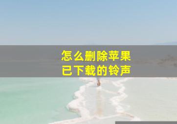 怎么删除苹果已下载的铃声