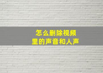 怎么删除视频里的声音和人声