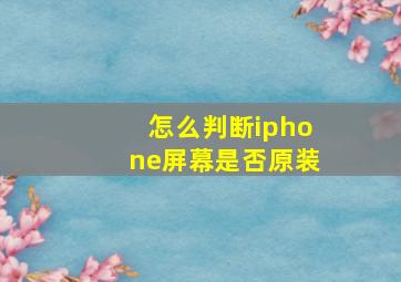 怎么判断iphone屏幕是否原装