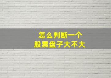 怎么判断一个股票盘子大不大