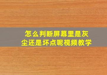 怎么判断屏幕里是灰尘还是坏点呢视频教学