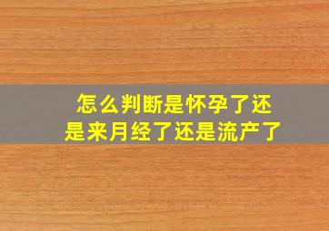 怎么判断是怀孕了还是来月经了还是流产了