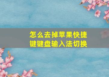 怎么去掉苹果快捷键键盘输入法切换