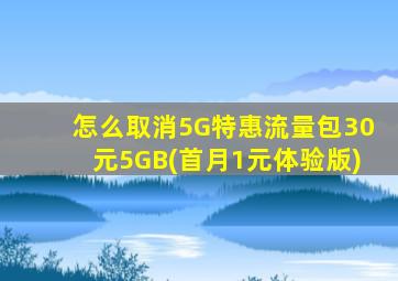 怎么取消5G特惠流量包30元5GB(首月1元体验版)