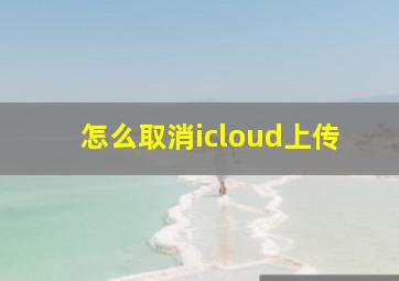 怎么取消icloud上传