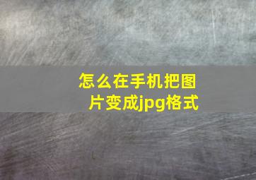 怎么在手机把图片变成jpg格式