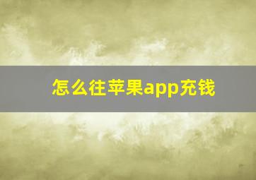 怎么往苹果app充钱