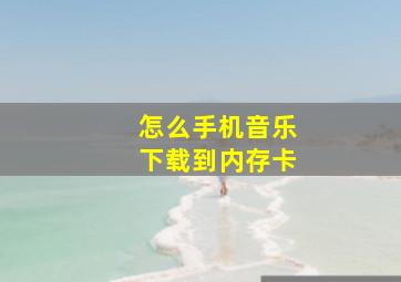 怎么手机音乐下载到内存卡