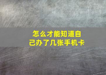 怎么才能知道自己办了几张手机卡