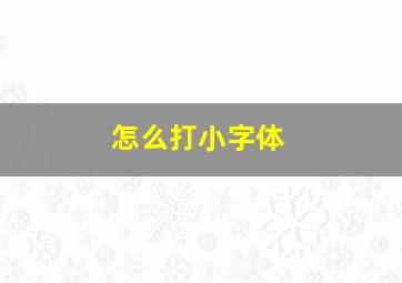 怎么打小字体