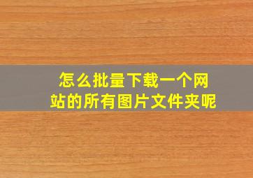 怎么批量下载一个网站的所有图片文件夹呢