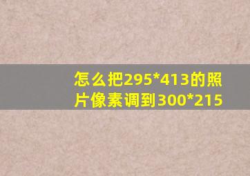 怎么把295*413的照片像素调到300*215