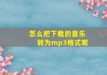 怎么把下载的音乐转为mp3格式呢