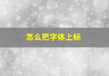 怎么把字体上标