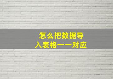 怎么把数据导入表格一一对应