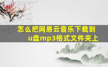 怎么把网易云音乐下载到u盘mp3格式文件夹上