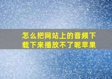 怎么把网站上的音频下载下来播放不了呢苹果