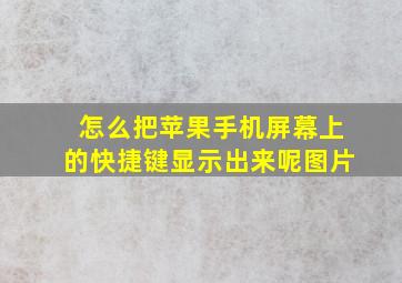 怎么把苹果手机屏幕上的快捷键显示出来呢图片