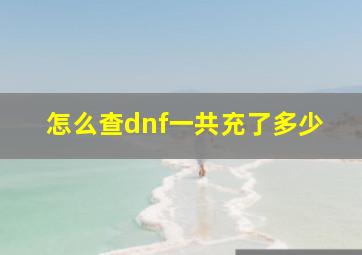 怎么查dnf一共充了多少