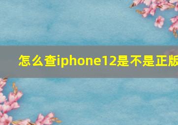 怎么查iphone12是不是正版