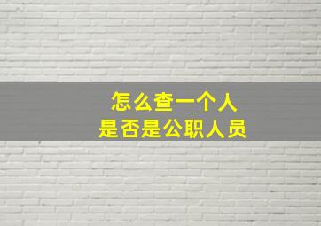 怎么查一个人是否是公职人员