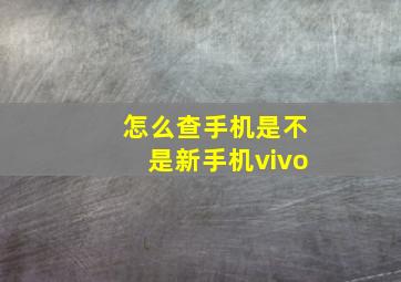 怎么查手机是不是新手机vivo