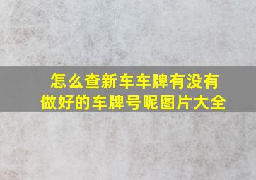 怎么查新车车牌有没有做好的车牌号呢图片大全