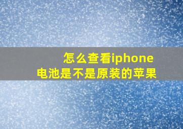 怎么查看iphone电池是不是原装的苹果