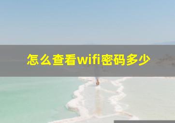 怎么查看wifi密码多少