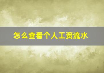 怎么查看个人工资流水