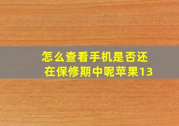 怎么查看手机是否还在保修期中呢苹果13