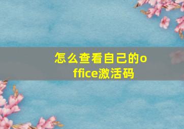 怎么查看自己的office激活码