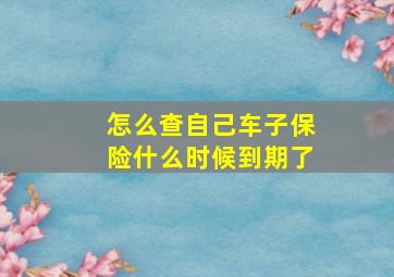 怎么查自己车子保险什么时候到期了