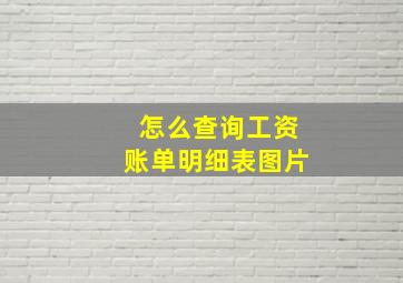 怎么查询工资账单明细表图片