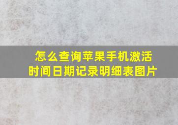 怎么查询苹果手机激活时间日期记录明细表图片